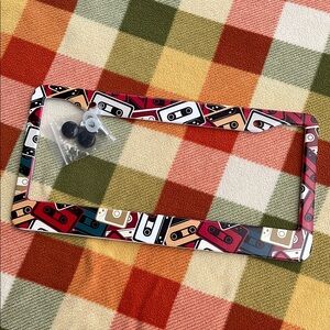 Fun Mixtape Theme License Plate Frame with‎ Hardware